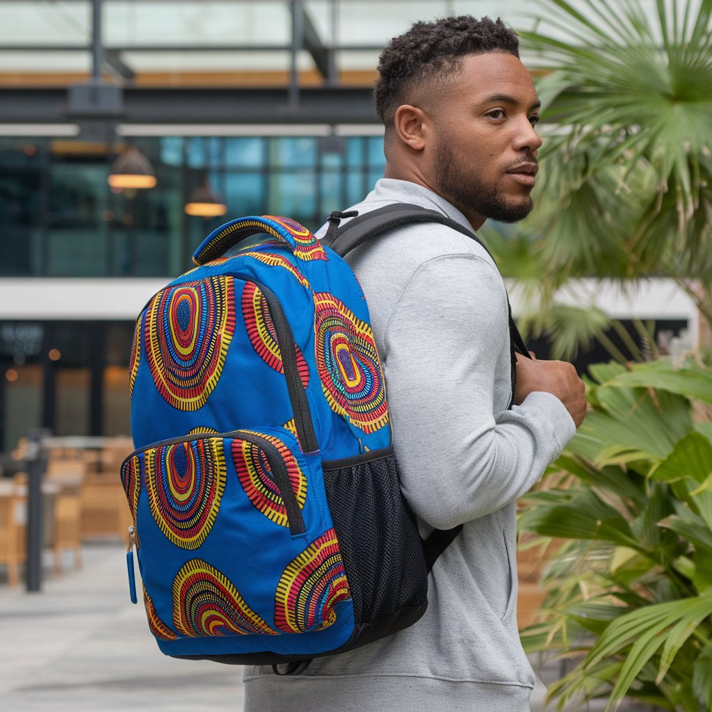 Men's African Heritage Print Backpack