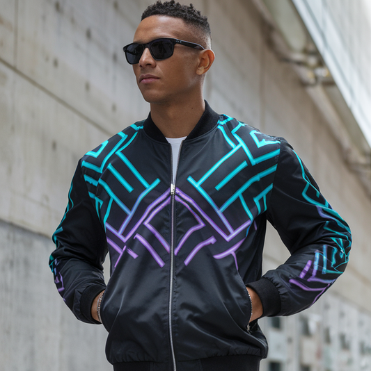 Men's African Electric Tribal Bomber Jacket