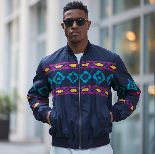 Men's African Pixel Tribe Bomber Jacket