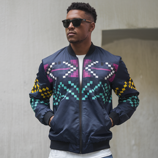 Men's African Pixel Tribe Bomber Jacket 2