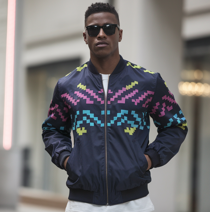 Men's African Pixel Tribe Bomber Jacket 4