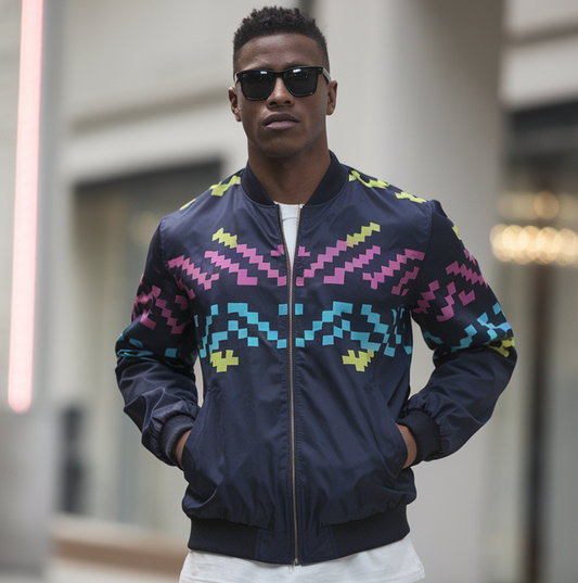 Men's African Pixel Tribe Bomber Jacket 4