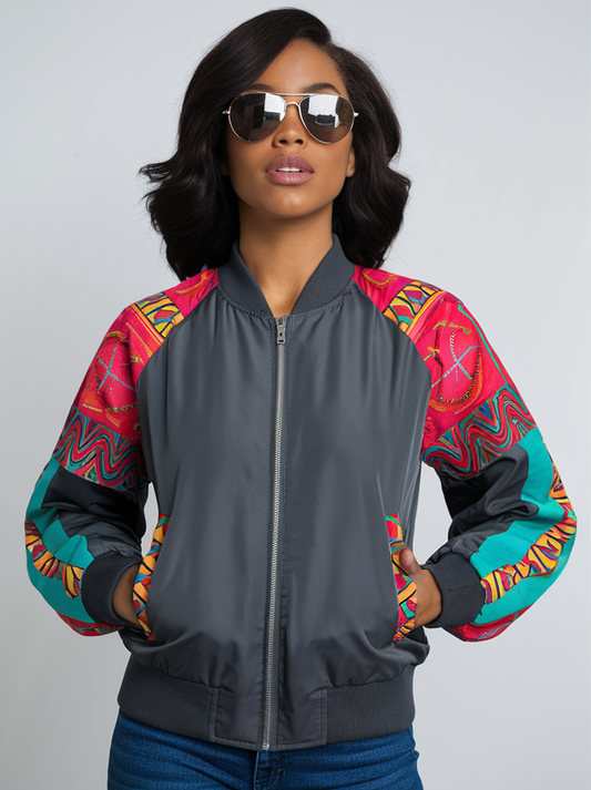 Women's Ndebele Vibrance Bomber Jacket - 4XL