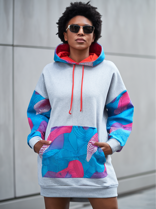 Women's Adire Echo Hoodie Dress - 4XL